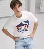 Puma Graphics Sports Tee Beyaz Erkek T-Shirt 683207-02 - 5