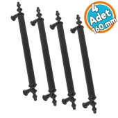 Mobilya Çekmece Dolap Kapak Kulpu Kulbu Siyah Metal Kulp 160 mm (4 ADET) thumbnail 1
