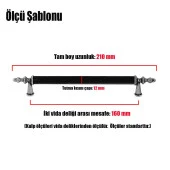 Mobilya Çekmece Dolap Kapak Kulpu Kulbu Siyah Metal Kulp 160 mm (4 ADET) thumbnail 3