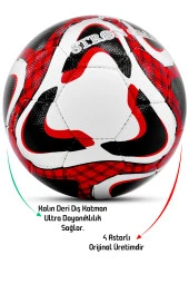 Telvesse Futbol Topu Profesyonel El Dikişli Ultra Dayanıklı Sert Zemin Halı Saha Topu P606 No:5 - 4