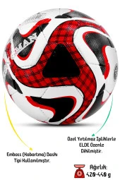 Telvesse Futbol Topu Pompalı Set Profesyonel El Dikişli Dayanıklı Sert Zemin Halı Saha Topu P606 No5 thumbnail 3