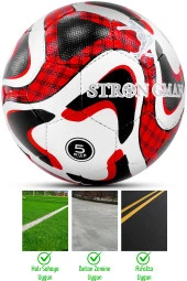 Telvesse Futbol Topu Pompalı Set Profesyonel El Dikişli Dayanıklı Sert Zemin Halı Saha Topu P606 No5 thumbnail 6