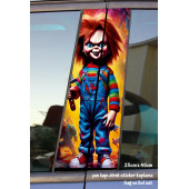 psikopat bebek - yan kapı direk kaplama folyosu - 2 adet sol sağ sticker set - 1