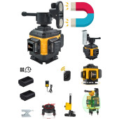 Wacker Pro Alman Yeşil Işık Çizgi Hizalama 12 Köşe Artı Lazer Terazi Distomat Çif Akülü 40 Mt Menzilli 360 Derece  Mıknatıslı Kumandalı Çantalı - 1
