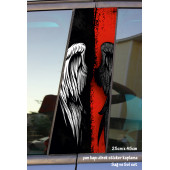 angel melek - yan kapı direk kaplama folyosu - 2 adet sol sağ sticker set - 1