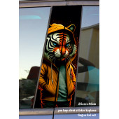 kaplan tiger - yan kapı direk kaplama folyosu - 2 adet sol sağ sticker set - 1