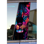 renkli kaplan - yan kapı direk kaplama folyosu - 2 adet sol sağ sticker set - 1