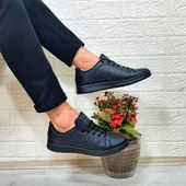 Bestof 041 Siyah-Siyah Sneaker Düz Taban Spor Ayakkabı - 4