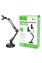 Teleskopik Masaüstü Tablet Telefon Tutucu Ayarlanır Katlanır Seviyeli Tutucu Siyah - 2