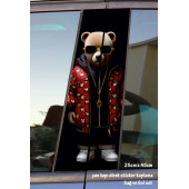 panda rap - yan kapı direk kaplama folyosu - 2 adet sol sağ sticker set - 1
