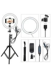 Ring Lıght Influencer Youtuber Tiktok Makyaj Işığı 10 Inç 2.1 Mt Trıpod - 1