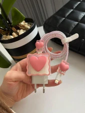 Şarj Başlığı Ve Kablo Koruyucu 4'Lü Set Iphone Uyumlu - 2