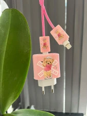 Şarj Başlığı Ve Kablo Koruyucu 4'Lü Set Iphone Uyumlu - 1