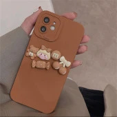 Iphone 11 Uyumlu Sevimli Ayıcıklı Kahve Rengi M Kılıf - 1