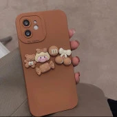 Iphone 11 Uyumlu Sevimli Ayıcıklı Kahve Rengi M Kılıf - 2