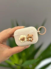 Airpods Pro Uyumlu Sevimli Ayıcıklı Kılıf Krem - 1