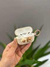 Airpods Pro Uyumlu Sevimli Ayıcıklı Kılıf Krem - 2