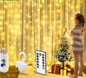 Hidz Perde Led-  3x3 Metre - 8 Fonksiyonlu - USB - Kancalı - 6