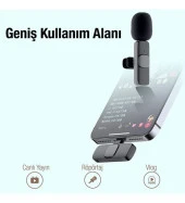 Lightning Iphone Uyumlu Kablosuz İkili Yaka Mikrofonu Youtube Facebook Tiktok Vlog Çekimi - 4