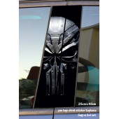 demir maske sticker - yan kapı direk kaplama folyosu - 2 adet sol sağ sticker set - 1