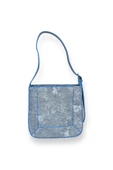 Me-vo Kadın Açık Mavi Renkli Denim Desenli Omuz Çantası thumbnail 1