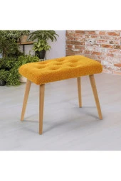 messline -ahşap Ayaklı Dekoratif Teddy Puf Bench Makyaj Sandalyesi thumbnail 1