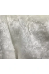 Hanedan Kumaş Beyaz Yumuşak Ve Uzun Tüylü Peluş Kürk Kumaş - 1