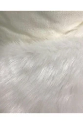 TİLLEM HOME Beyaz Yumuşak Ve Uzun Tüylü Peluş Kürk Kumaş Beyaz 50x150 Cm 50 x 150 Tek Kişilik Tek Kişilik - 1