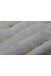 Hanedan Kumaş Beyaz Yumuşak Ve Uzun Tüylü Peluş Kürk Kumaş - 3