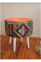 BEYLERBEYİ Gürgen Ahşap Ayaklı Dekoratif Yuvarlak Puf&tabure Bench Koltuk Bahçe sandalyesi ,tabure - 1