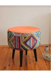 BEYLERBEYİ Gürgen Ahşap Ayaklı Dekoratif Yuvarlak Puf&tabure Bench Koltuk Bahçe sandalyesi ,tabure - 1