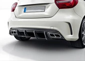 W176 12-15  A45 DIFÜZÖR  & EGZOZ SETI  (PARLAK SIYAH) - SILVER EGZOZ ILE (AMG PAKET İÇİN ) - 5