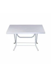 EminHome Seta Beyaz Katlanır Masa 70x120 cm KIRIK BEYAZ AÇIK GRİ - 1