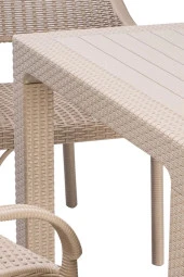 nar sokağı Camsız 90x90 cm Rattan Bahçe Balkon Masası - 2