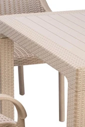 nar sokağı Camsız 90x90 cm Rattan Bahçe Balkon Masası - 3