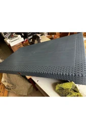 Plasart 70x120 RATTAN CAMSIZ MASA STARS PLASTİK ANTRASİT - 3