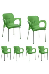 nar sokağı 6 Adet Metal Ayaklı Plastik Sandalye Koltuk 6'lı Set thumbnail 1