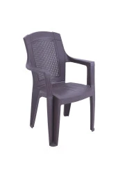 RomanoSet Plastik Elegance Rattan Efektli Kollu Plastik Sandalye 4 Lü Set thumbnail 2