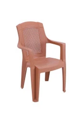 RomanoSet Plastik Elegance Rattan Efektli Kollu Plastik Sandalye 4 Lü Set thumbnail 4