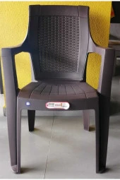 Asil Konsept 4 Adet Kahverengi Kollu Plastik Bahçe Balkon Sandalyesi Kolçaklı Plastik Sandalye thumbnail 2