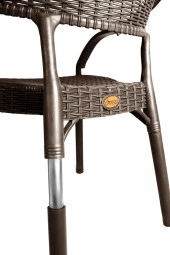 nar sokağı 4 Adet Bambu Rattan Kollu Sandalye Koltuk 4'lü Set - 3