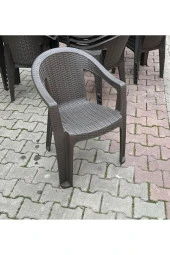 NetBazaars Plastik Masa 6 Adet Gold Plastik Sandalye Mobilya Xömbx99 - 3