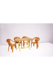 Comfort Leylak Monoblok 4 Ad Plastik Sandalye 70x120 Masa Takımı - 1
