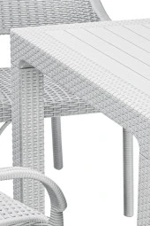 nar sokağı Bambu 90x90 Cm Camsız Rattan Bahçe Balkon Masa Takımı thumbnail 2