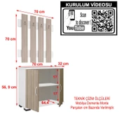 Modilayn FULYA Portmanto Vestiyer Askılık Ayakkabılık Dolabı, Cordoba Beyaz - 5