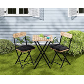 Eportatif Bistro Takım Minderli Bahçe Masa Sandalye Çam 1401 thumbnail 1