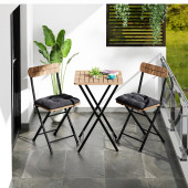 Eportatif Bistro Takım Minderli Bahçe Masa Sandalye Çam 1401 thumbnail 3