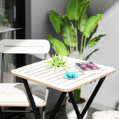 Eportatif Bistro Takım Minderli Bahçe Masa Sandalye Beyaz 1403 - 2