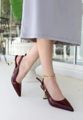 Zalin Bordo Rugan Topuklu Ayakkabı thumbnail 1