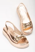 Cisela Rose Gold Parlak Cilt Toka Detaylı Sandalet - 2